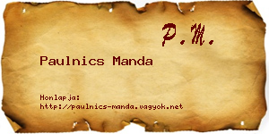 Paulnics Manda névjegykártya